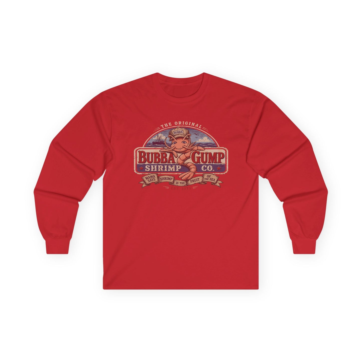 Long Sleeve Tee - Retro 'Bubba Gump Shrimp Co.' Vintage Logo