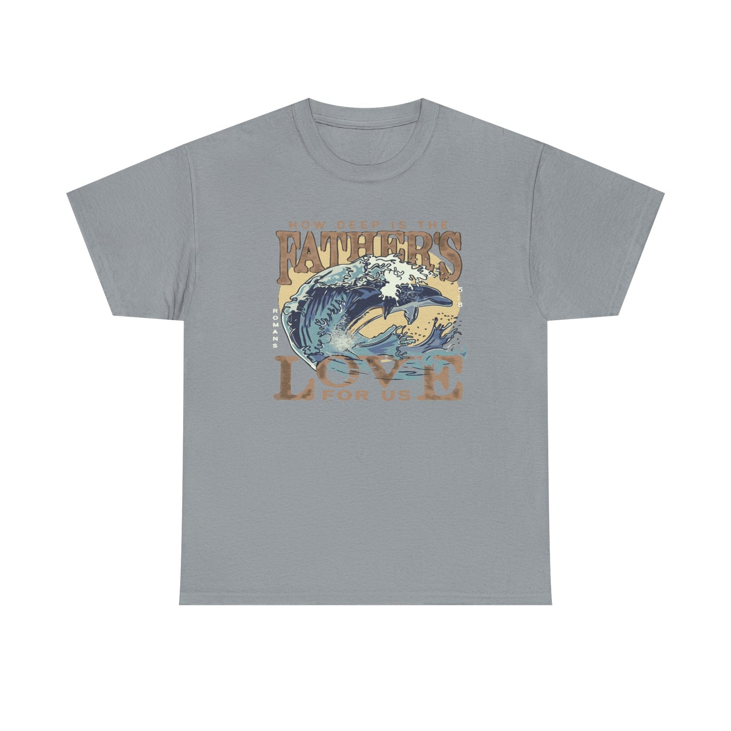 How Deep Is the Father's Love Wave Graphic Tee | Christian Faith Ocean Design