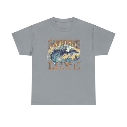 How Deep Is the Father's Love Wave Graphic Tee | Christian Faith Ocean Design