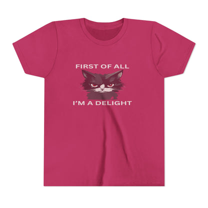 Youth Cat Humor Tee - Perfect for Cat Lovers, Birthday Gifts for Kids, Everyday Wear, Funny Quotes Shirt, Gift for Pet Lovers