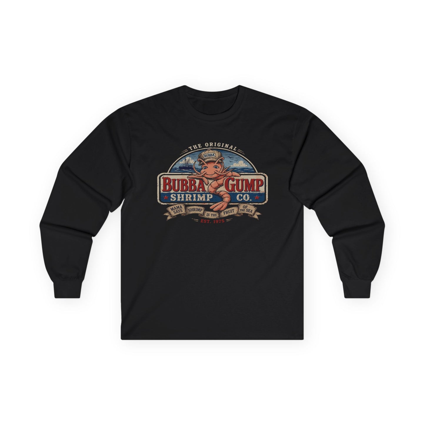 Long Sleeve Tee - Retro 'Bubba Gump Shrimp Co.' Vintage Logo