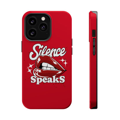 Bold Expression Magnetic Tough Cases, Phone Cover, Gift for Her, Pop Art, Trendy Accessory, Silence Speaks Design