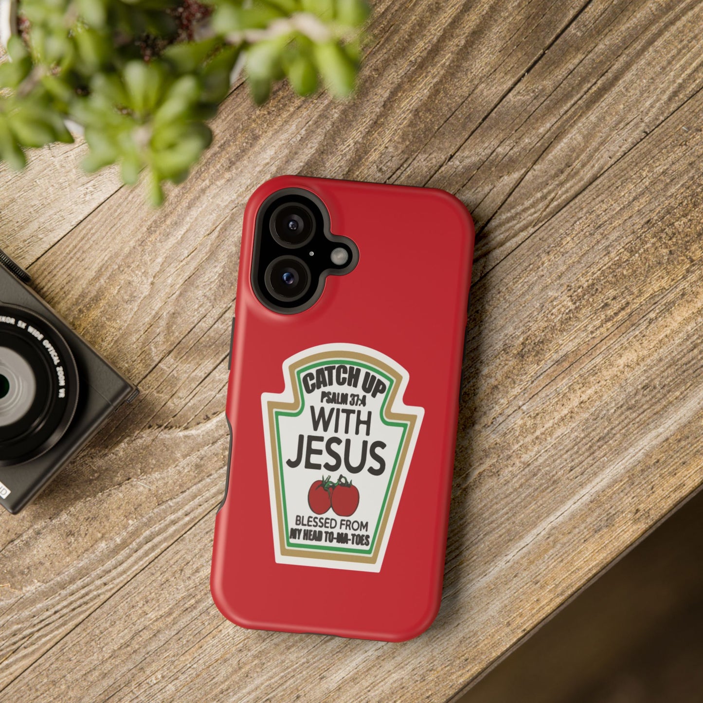 Fun Christian Phone Case, Catch Up with Jesus, Impact-Resistant, Faith-Based Gift, Religious Accessories, Bible Verses