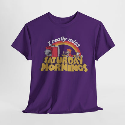 Retro Saturday Mornings Tee, Vintage Cartoon Shirt, Unisex Cotton Tee, Cozy Weekend Vibe, Perfect Gift for Nostalgia Lovers