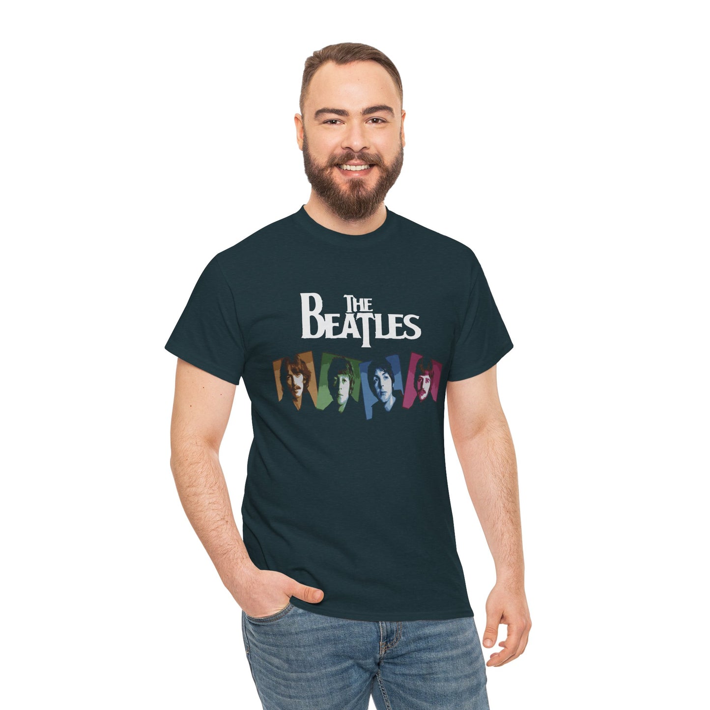 Retro Beatles Graphic Tee - Vintage Unisex Heavy Cotton T-Shirt, Music Lover Gift, 60s Inspired Fashion, Concert T-Shirt, Gift for Him/Her
