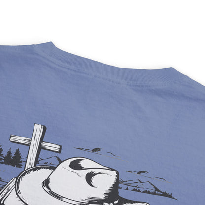 Faith-Inspired Pocket T-Shirt with Uplifting Bible Verse
