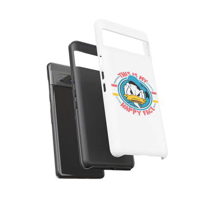 Tough Cases: This is My Happy Face Phone Case, Funny Phone Case, Donald Duck Case, Cute Phone Accessory, Gift for Disney Fans