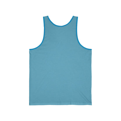 Stay Golden Unisex Jersey Tank Top – Summer Vibes, Tropical Design for Beach Lovers