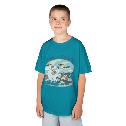 Kids Halloween T-Shirt, Trick or Treat Tee, Fun Ghost & Owl Shirt, Spooky Season Apparel, Cute Costume Top for Kids