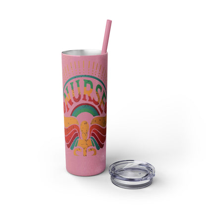Nurse Skinny Tumbler, 20oz, Motivational Drinkware, Gift for Nurses, Summer Hydration, Nurse Appreciation Day