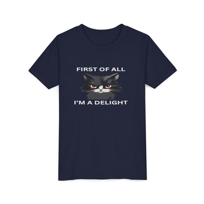 Youth Cat Humor Tee - Perfect for Cat Lovers, Birthday Gifts for Kids, Everyday Wear, Funny Quotes Shirt, Gift for Pet Lovers
