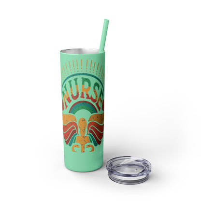 Nurse Skinny Tumbler, 20oz, Motivational Drinkware, Gift for Nurses, Summer Hydration, Nurse Appreciation Day