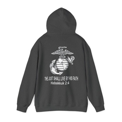 the Just shall Live by Faith Heavy Blend™ Hooded Sweatshirt