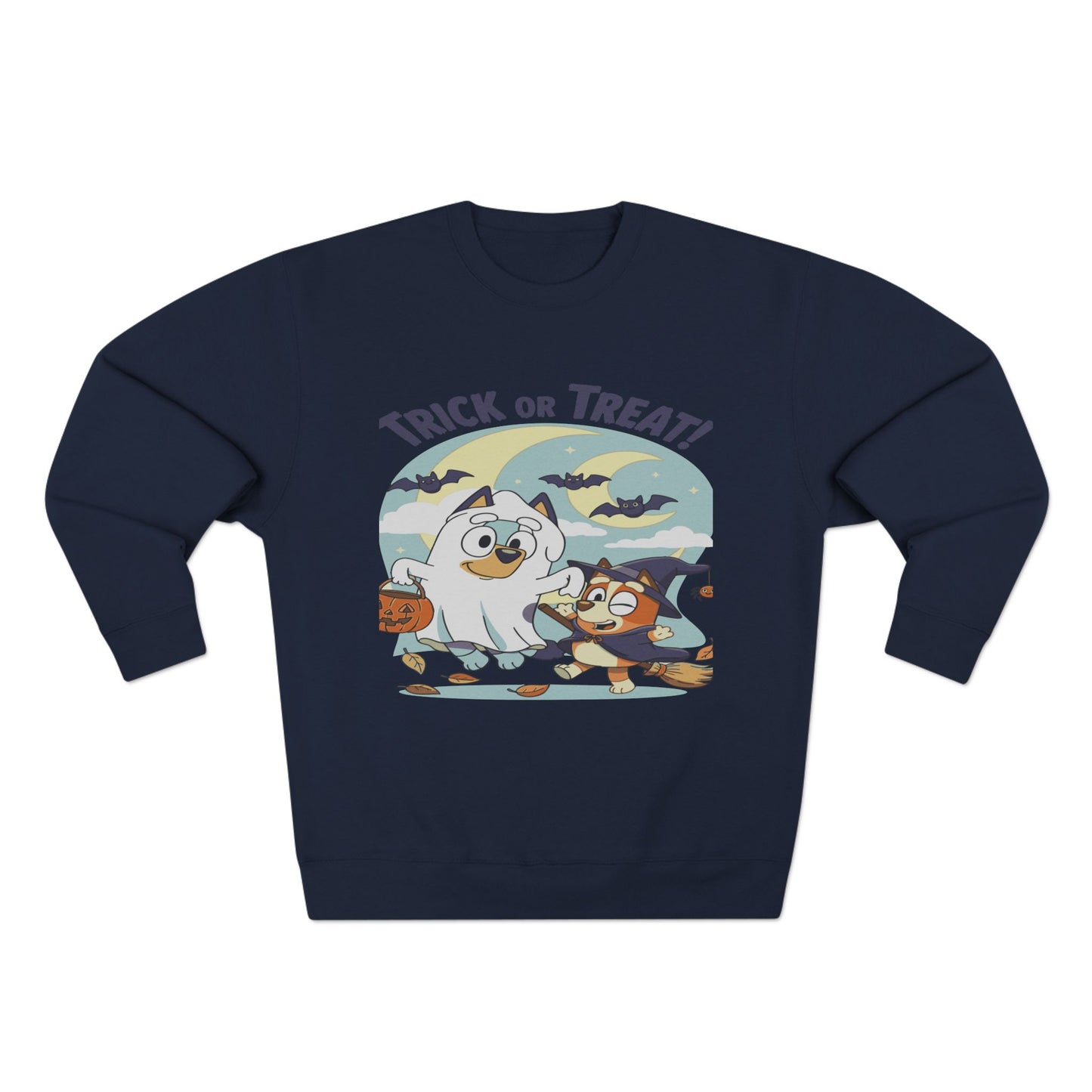 Halloween Sweatshirt, Cozy Unisex Crewneck, Trick or Treat Design, Fall Apparel, Halloween Costume, Perfect for October Celebrations