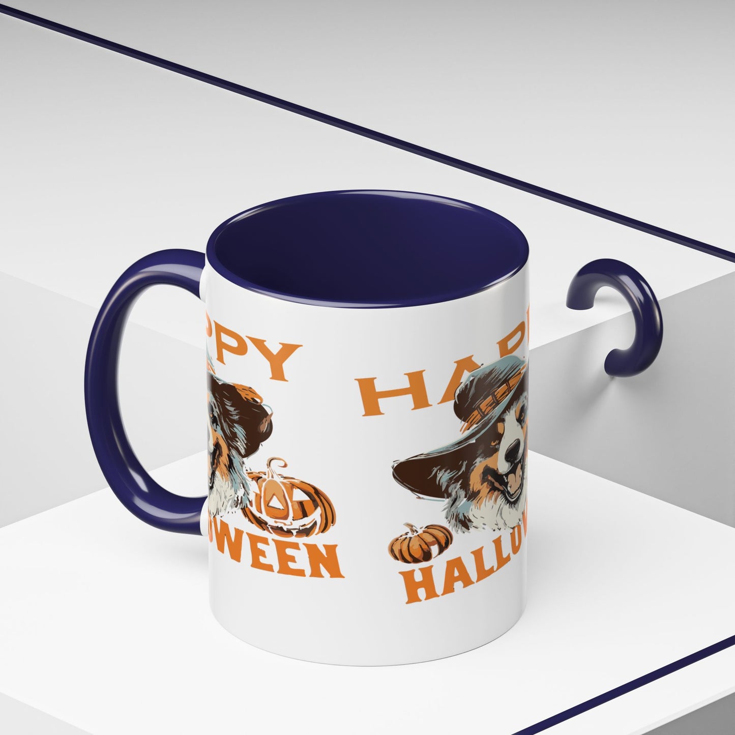 Halloween Dog Mug with Pumpkin Design, Cute Pet Lover Gift, Coffee Ceramic Cup for Fall, Spooky Season Decor, Happy Halloween