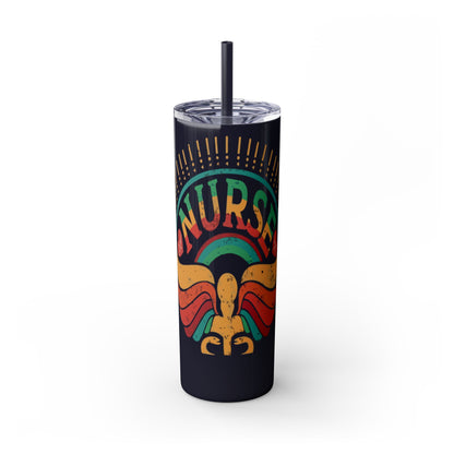 Nurse Skinny Tumbler, 20oz, Motivational Drinkware, Gift for Nurses, Summer Hydration, Nurse Appreciation Day