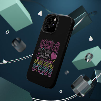 Fun Vibe Phone Case - Girls Just Wanna Have Fun Cell Case, Impact-Resistant Cover, Gift for Teens, Birthday Party Accessory, Trendy Tech