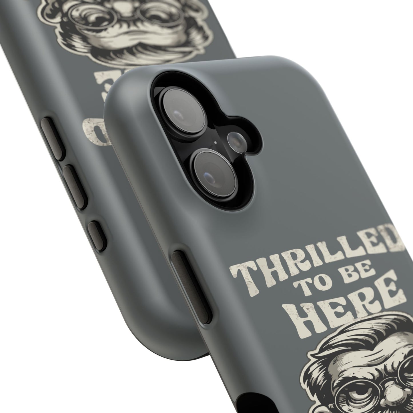 Phone Case — "Thrilled to Be Here" Vintage Mustache Man Impact Case