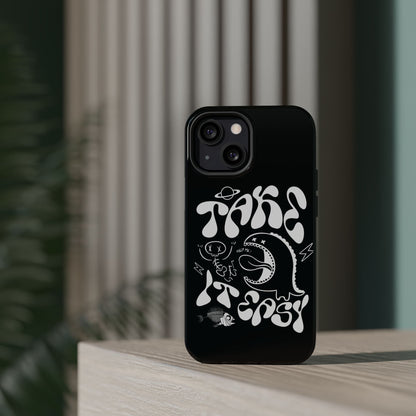 Magnetic Phone Case - Take It Easy Design, Cute Phone Cover, Gift for Him or Her, Trendy Accessories, Unique Tech Gifts