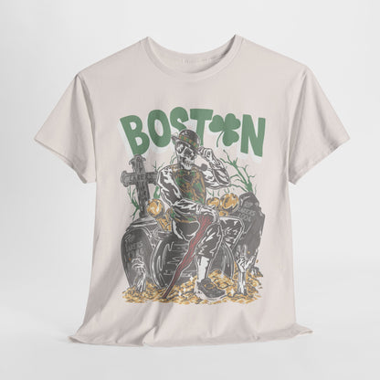 Boston Graphic Tee, Unisex Heavy Cotton T-Shirt, Vintage Boston Shirt, Irish Pride Apparel, St. Patrick's Day Gift, Casual Wear