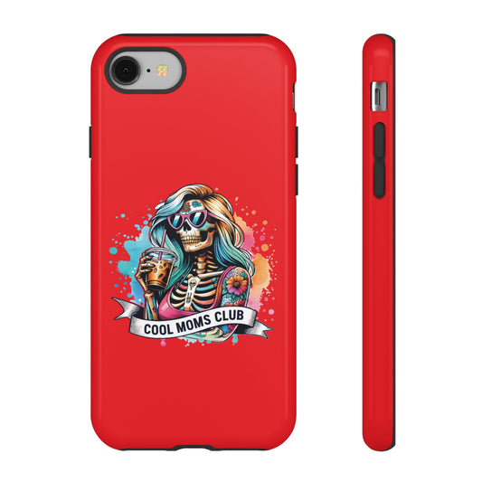 Cool Moms Club Phone Case - Tough Cases, Funky Phone Cover, Gift for Moms, Skeleton Design, Trendy Tech Accessories