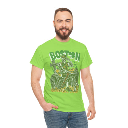 Boston Graphic Tee, Unisex Heavy Cotton T-Shirt, Vintage Boston Shirt, Irish Pride Apparel, St. Patrick's Day Gift, Casual Wear