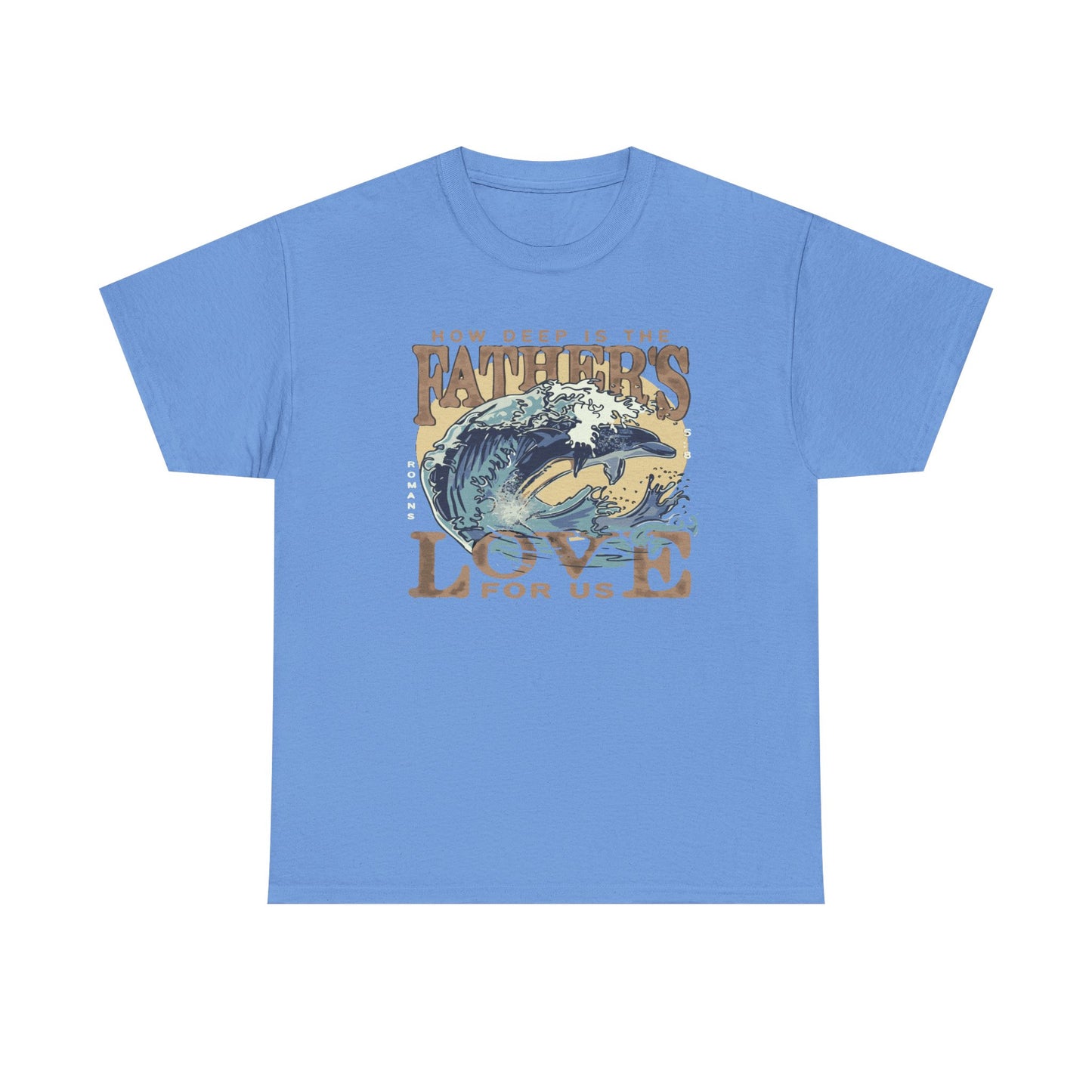How Deep Is the Father's Love Wave Graphic Tee | Christian Faith Ocean Design