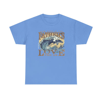 How Deep Is the Father's Love Wave Graphic Tee | Christian Faith Ocean Design