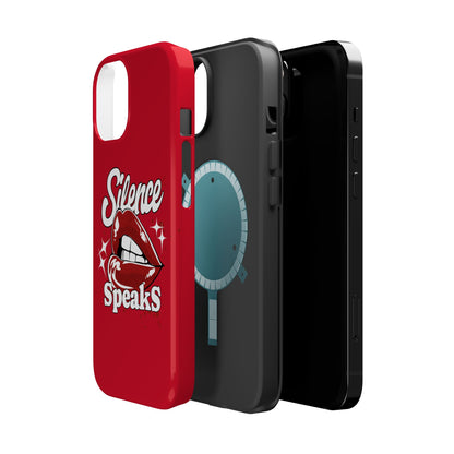 Bold Expression Magnetic Tough Cases, Phone Cover, Gift for Her, Pop Art, Trendy Accessory, Silence Speaks Design