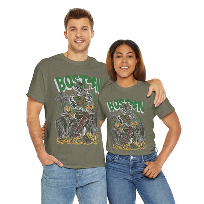 Boston Graphic Tee, Unisex Heavy Cotton T-Shirt, Vintage Boston Shirt, Irish Pride Apparel, St. Patrick's Day Gift, Casual Wear