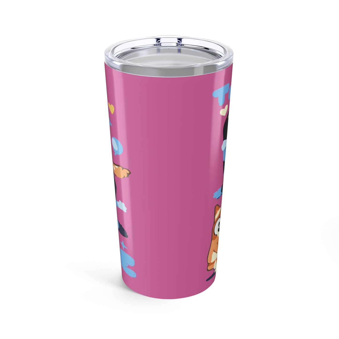 20oz Pink Corgi & Donut Tumbler — Cute Cartoon Dog Travel Mug