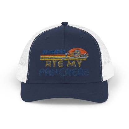 Retro Snapback Trucker Cap - Zombies Ate My Pancakes, Fun Casual Hat