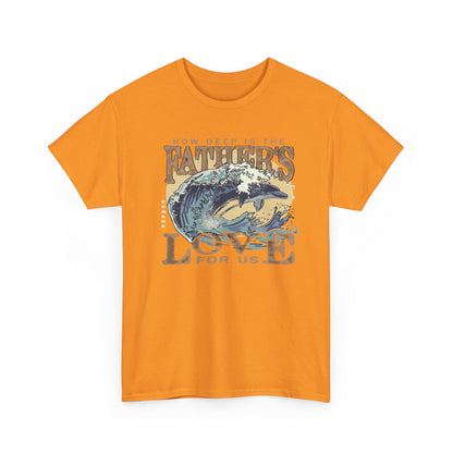 How Deep Is the Father's Love Wave Graphic Tee | Christian Faith Ocean Design