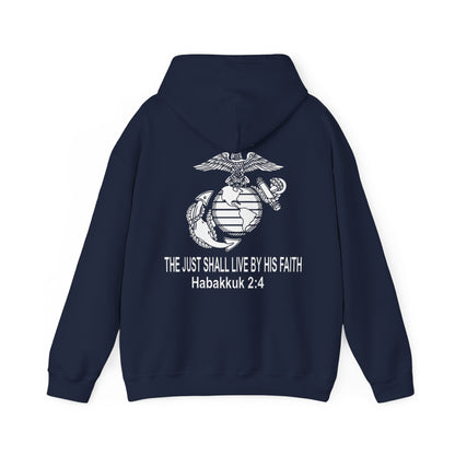 the Just shall Live by Faith Heavy Blend™ Hooded Sweatshirt