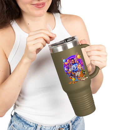 Colorful Insulated Travel Mug, 40oz - Fun for Road Trips, Tailgating, Hot Summer Days, Gift for Friends, Family, or Kids