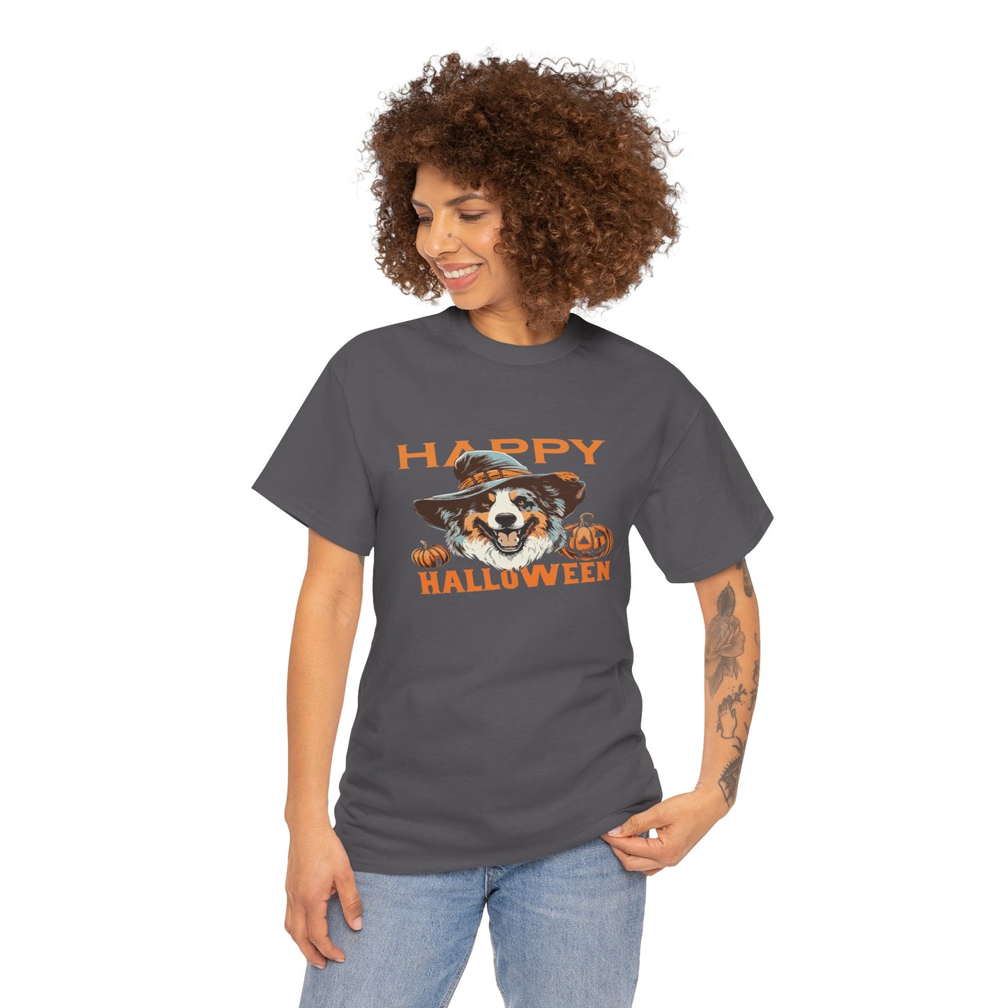 Halloween Dog Graphic Tee, Unisex T-Shirt, Spooky Pet Shirt, Fall Apparel, Trick or Treat Top