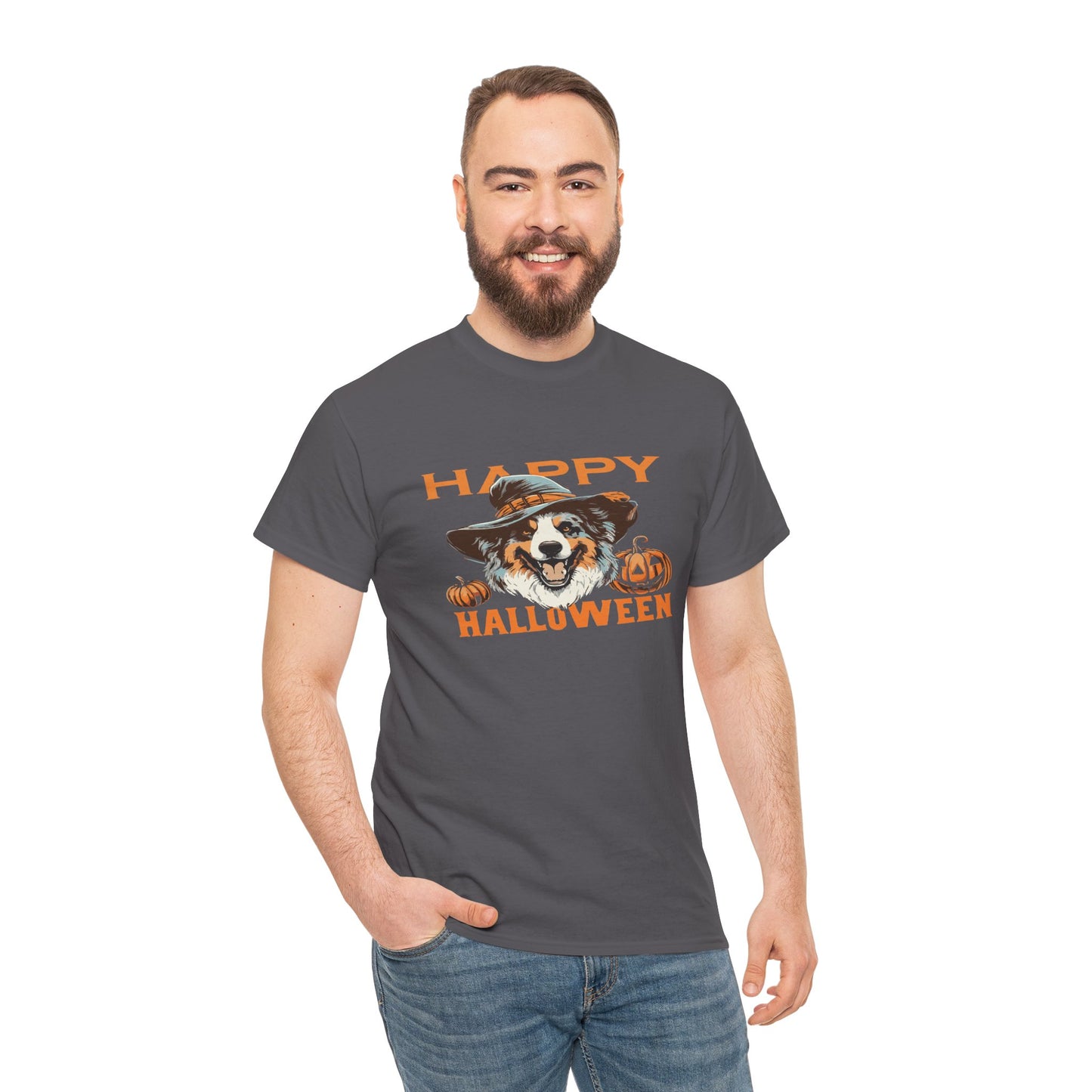 Halloween Dog Graphic Tee, Unisex T-Shirt, Spooky Pet Shirt, Fall Apparel, Trick or Treat Top