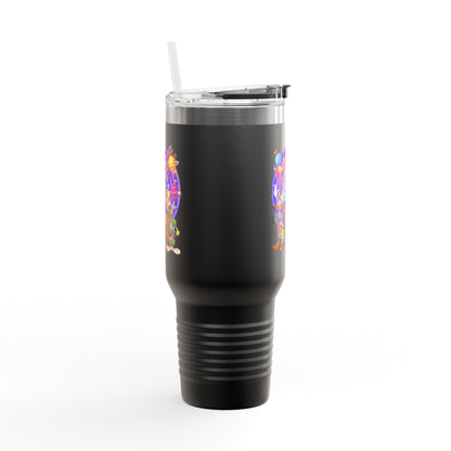 Colorful Insulated Travel Mug, 40oz - Fun for Road Trips, Tailgating, Hot Summer Days, Gift for Friends, Family, or Kids