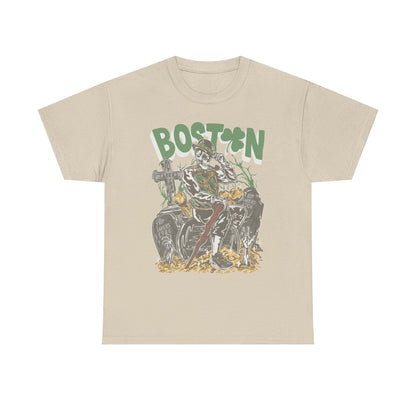 Boston Graphic Tee, Unisex Heavy Cotton T-Shirt, Vintage Boston Shirt, Irish Pride Apparel, St. Patrick's Day Gift, Casual Wear