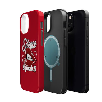 Bold Expression Magnetic Tough Cases, Phone Cover, Gift for Her, Pop Art, Trendy Accessory, Silence Speaks Design