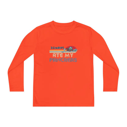 Youth Long Sleeve Funny Tee - Zombies Eat My Pancreas, Gift for Kids, Birthday Shirt, Humor Apparel, Summer Fashion