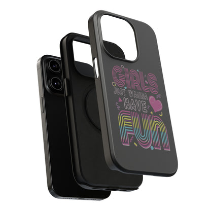 Fun Vibe Phone Case - Girls Just Wanna Have Fun Cell Case, Impact-Resistant Cover, Gift for Teens, Birthday Party Accessory, Trendy Tech