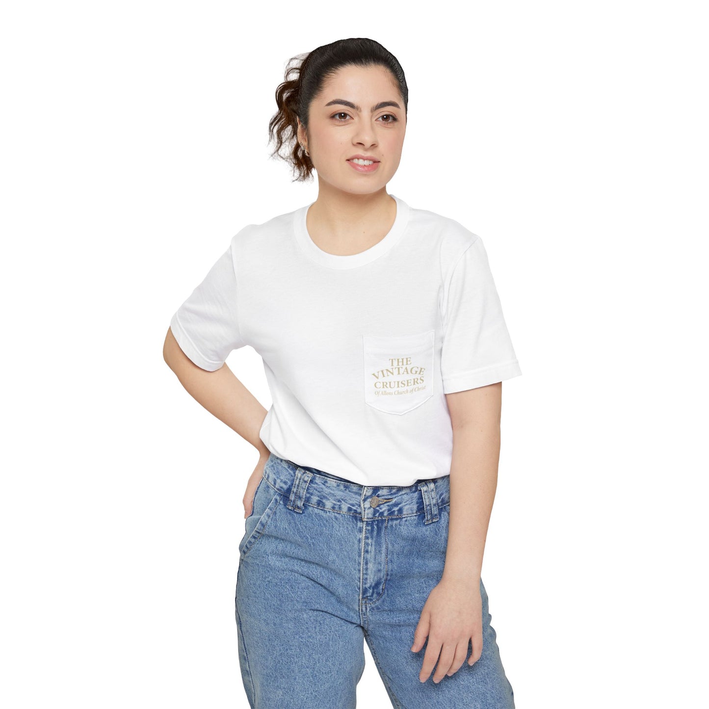 Retro Allons Church of Christ Pocket T-shirt