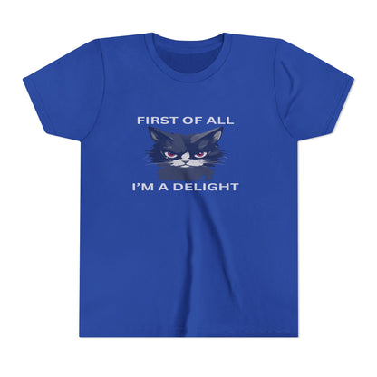 Youth Cat Humor Tee - Perfect for Cat Lovers, Birthday Gifts for Kids, Everyday Wear, Funny Quotes Shirt, Gift for Pet Lovers