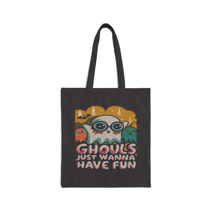 Playful Halloween Tote Bag: Ghoul Vibes, Eco-Friendly Shopping, Gift for Halloween Lovers, Cute Canvas Bag, Trick or Treat Tote