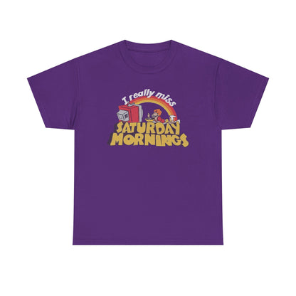 Retro Saturday Mornings Tee, Vintage Cartoon Shirt, Unisex Cotton Tee, Cozy Weekend Vibe, Perfect Gift for Nostalgia Lovers