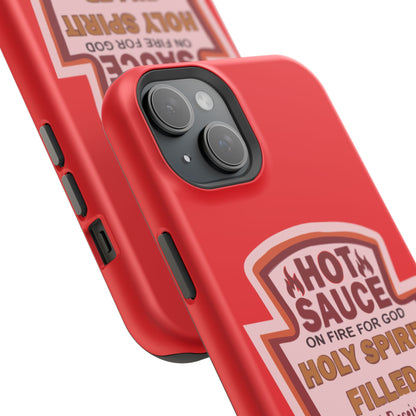 Holy Spirit Hot Sauce Phone Cases - Impact-Resistant, Christian Gift, Spiritual Reminder, Unique Design, Faith-Based Accessory
