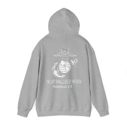 the Just shall Live by Faith Heavy Blend™ Hooded Sweatshirt