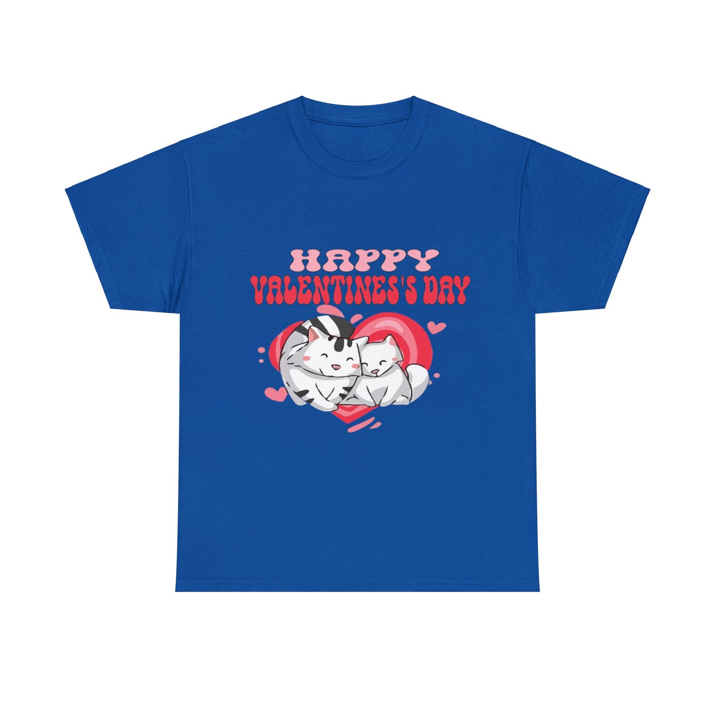 Happy Valetine Day Cats Unisex Heavy Cotton Tee