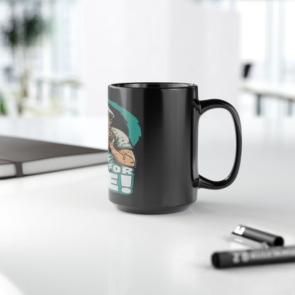 Here For Pie! 15oz Black Mug – Retro Sailor Eating Pie Coffee Cup